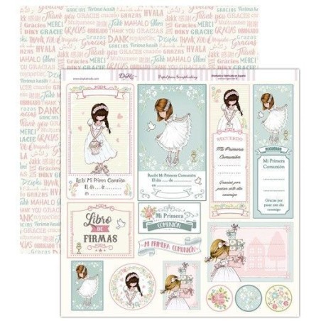 Comunión niña. Etiquetas Recordatorios