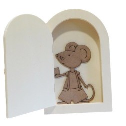 Puerta Ratón Pérez con escalera. 16x24 cm