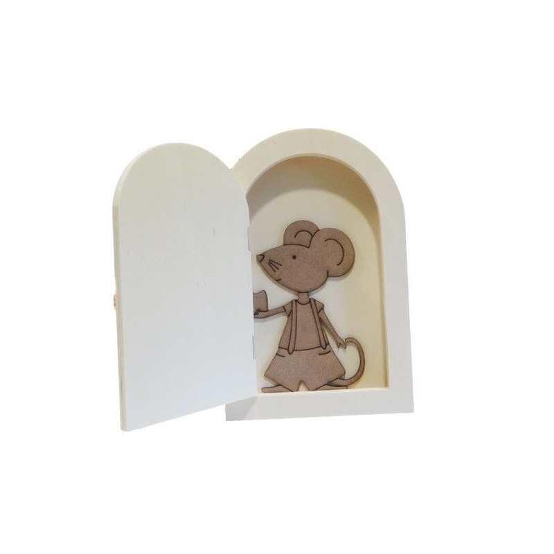 Puerta Ratón Pérez con escalera. 16x24 cm