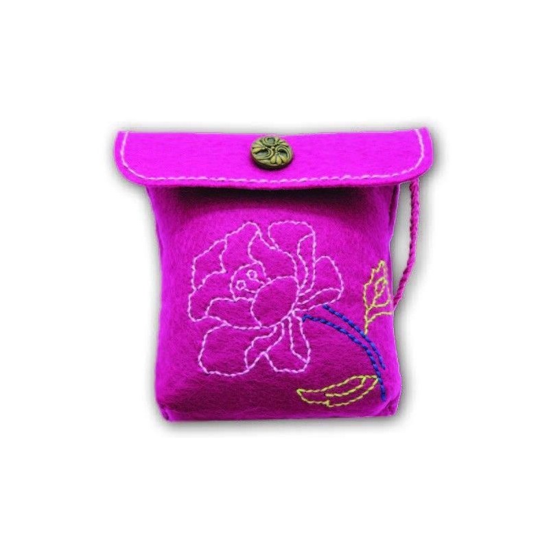 Bolso granate con flor