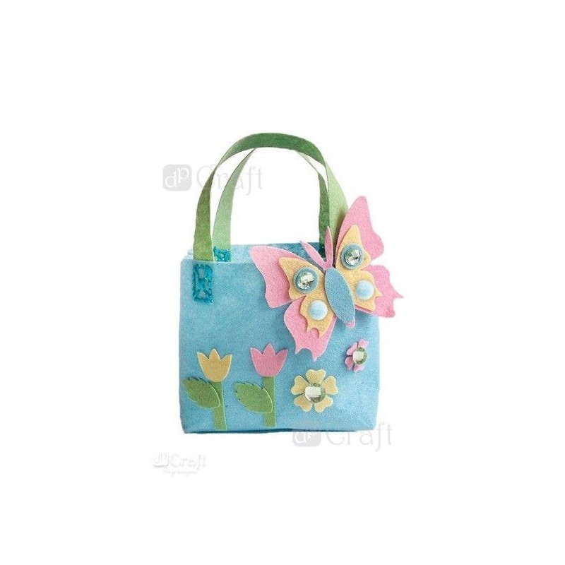 Bolso azul con mariposa