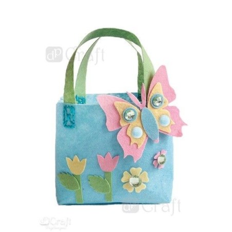 Bolso azul con mariposa