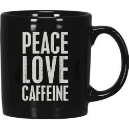 Taza "Peace, Love and Caffeine"
