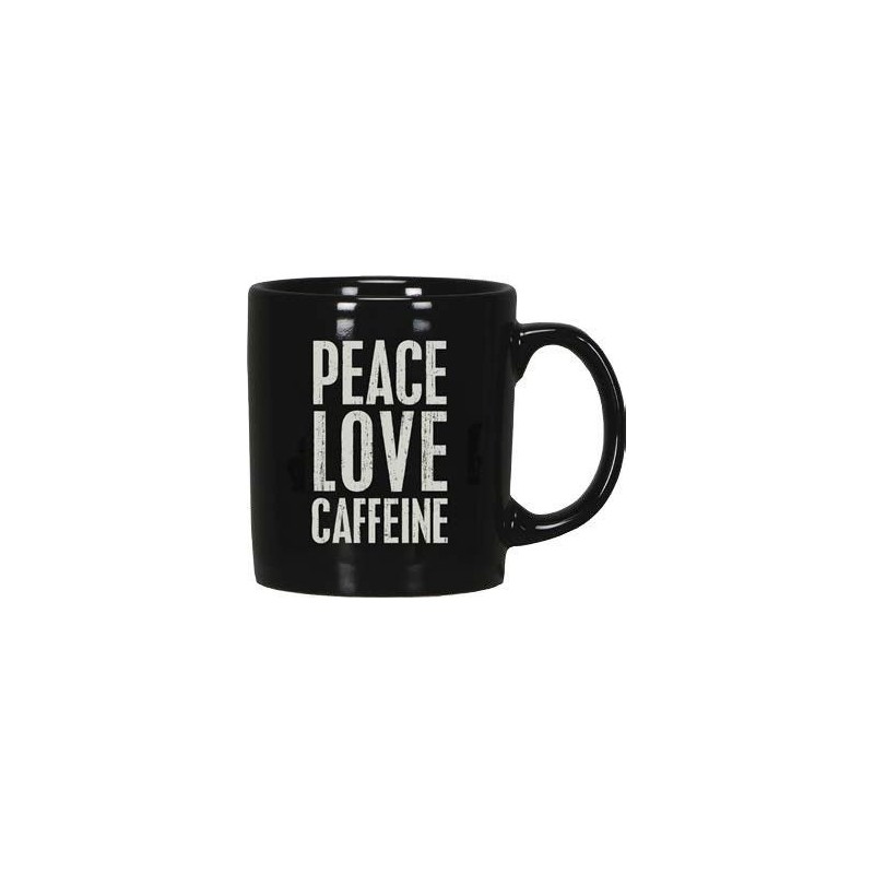 Taza "Peace, Love and Caffeine"