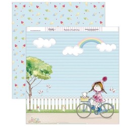 En bicicleta. Niña. Dayka