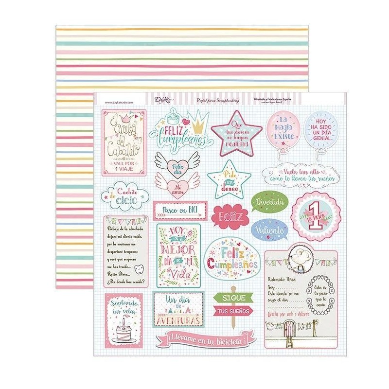 Etiquetas fiesta niña. Cumpleaños. Dayka