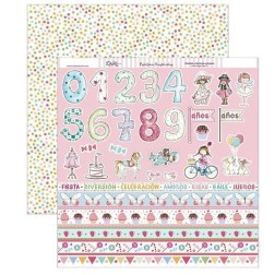 Cenefas, número y niñas. Dayka