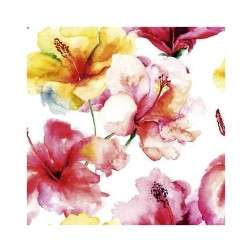 Papel para sublimación con grandes flores coloridas, 30 x 30 cm