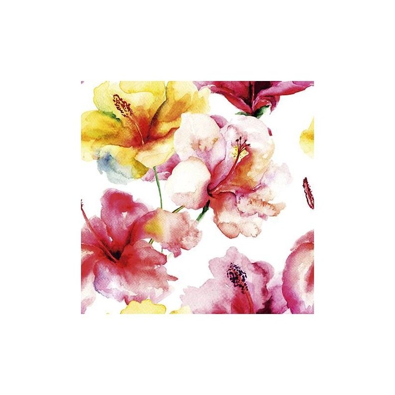 Papel para sublimación con grandes flores coloridas, 30 x 30 cm