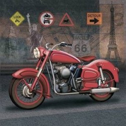 Papel para transferencia con moto Vintage 30 x 30 cm estilo industrial