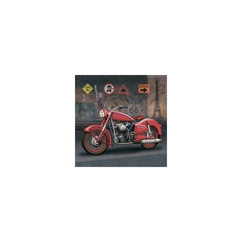 Papel para transferencia con moto Vintage 30 x 30 cm estilo industrial