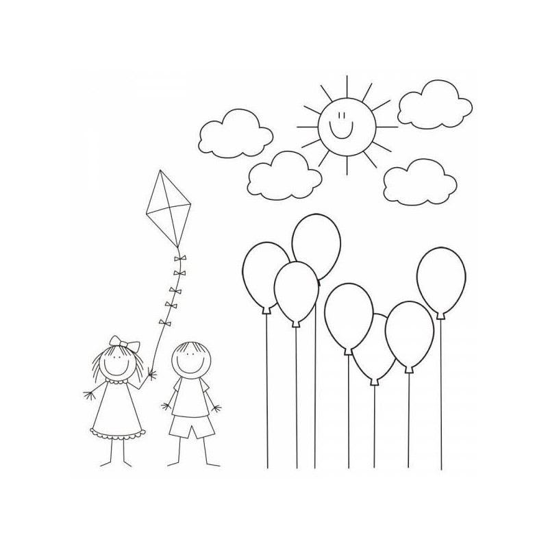 Globos y niños. sublimación