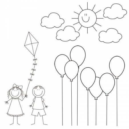 Globos y niños. sublimación