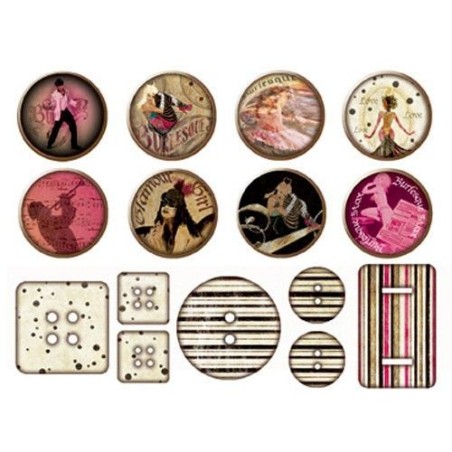 Fabscraps. Burlesque.  ST44 003. Pegatinas