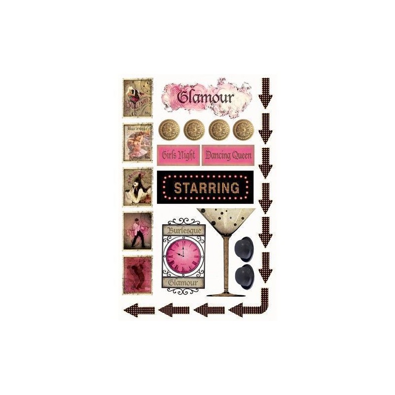 Fabscraps. Burlesque 1. ST44 001. Pegatinas