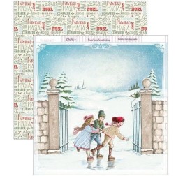 Niños patinando. Navidad. Dayka