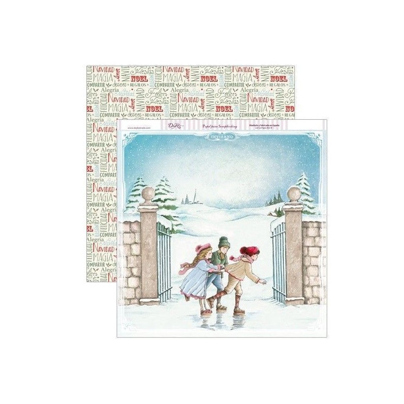 Niños patinando. Navidad. Dayka