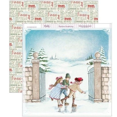 Niños patinando. Navidad