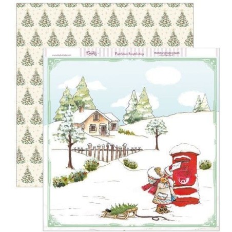 Niña echando carta al buzón. Navidad