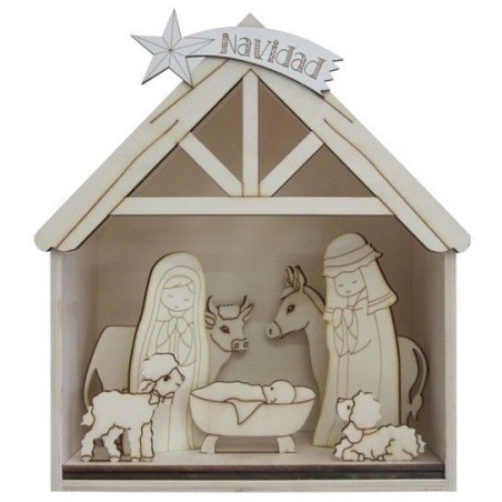 Belén en portal 27 x 11 cm