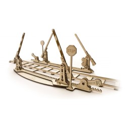 Juego de railes con paso a nivel. Ugears