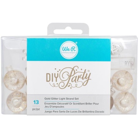 Luces LED 12 con bombillas doradas