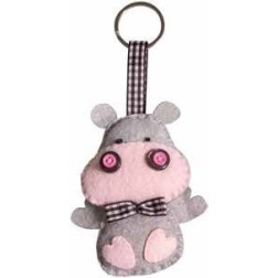 Kit de fieltro para crear dos llaveros con forma de hipopótamo