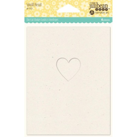 Pack de 6 tarjetas con troquelado de corazón y 6 sobres | L'aura Bella