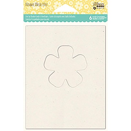 Pack de 6 tarjetas con un troquelado de flor y 6 sobres | L'aura Bella