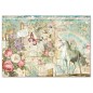 Papel de arroz para découpage Wonderland unicorn