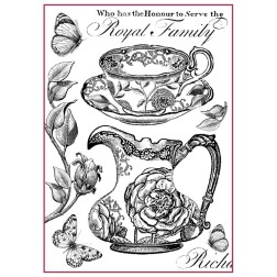 A4 Decoupage Rice Paper Packed Royal family B/W