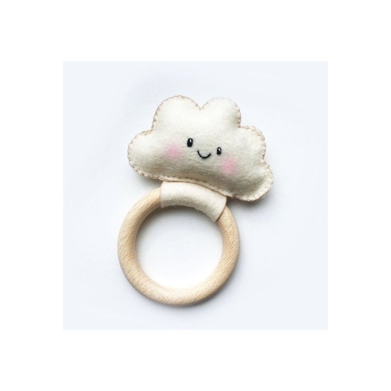 Kit completo de fieltro para crear un sonajero nube