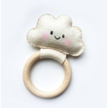 Kit completo de fieltro para crear un sonajero nube