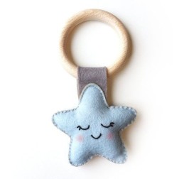 Kit de fieltro: sonajero estrella azul