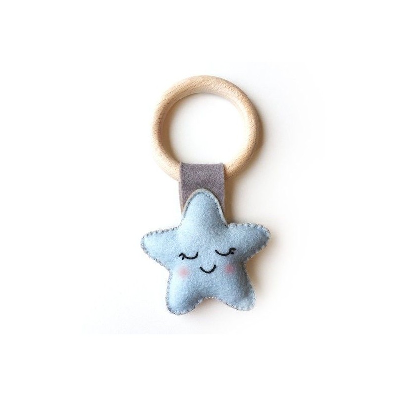 Kit de fieltro: sonajero estrella azul