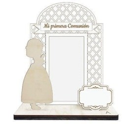 Portafotos arco niña comunión rezando