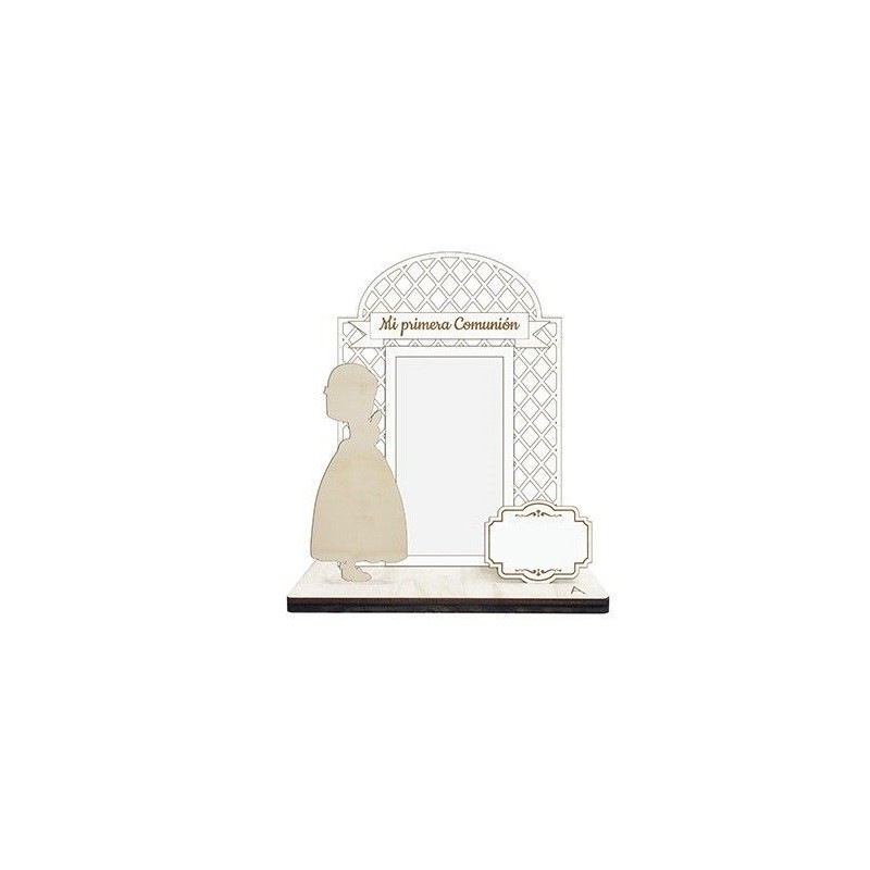 Portafotos arco niña comunión rezando