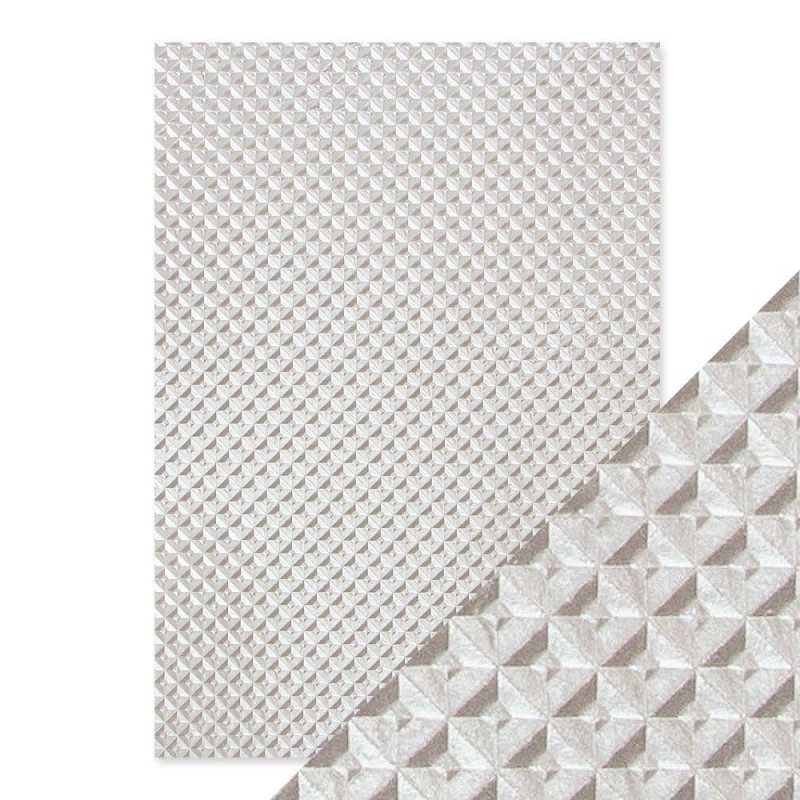 CRAFT PERFECT, SILVER CHEQUER. Papel Scrap A4 9814E | L'aura Bella