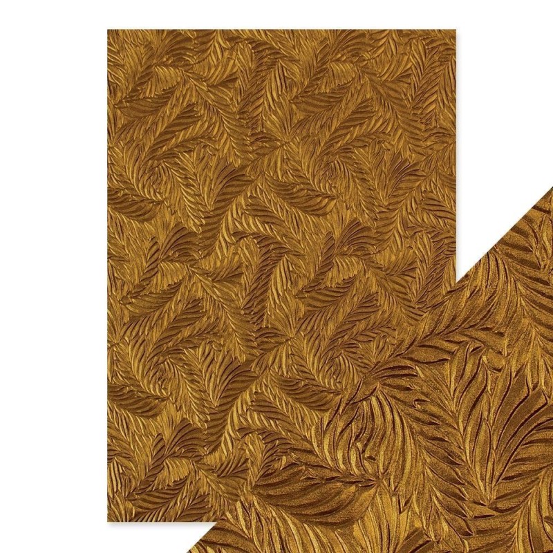CRAFT PERFECT, COPPER FEATHERS. Papel Scrap A4 9815E | L'aura Bella