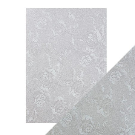 A4 LUXURY EMBOSSED CARD, STEEL TOILE. Papel Scrap | L'aura  Bella