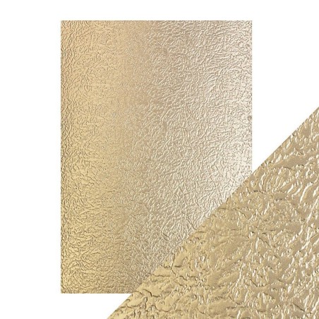 A4 LUXURY EMBOSSED CARD - GOLDEN GLACIER. Papel Scrapbooking