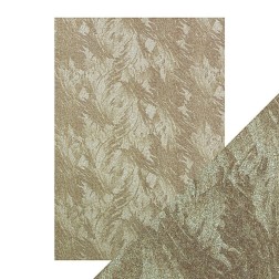 A4 LUXURY EMBOSSED CARD, PEACOCK FEATHERS. Papel Scrap | L'aura Bella