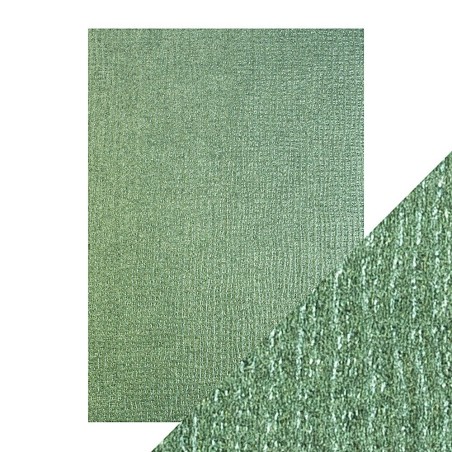 A4 LUXURY EMBOSSED CARD, EMERALD HESSIAN. Papel Scrap | L'aura Bella