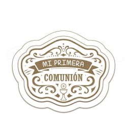 Mi Primera Comunión. (8,38 x 6,4 cm) Cartel con cáliz