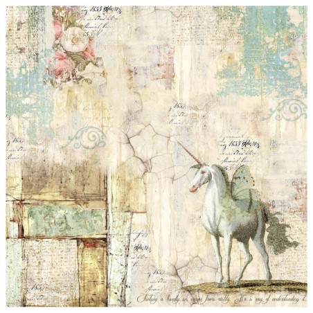 Single napkin rice paper. Wonderland Unicorn
