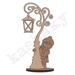 Niña con árbol y farolillo