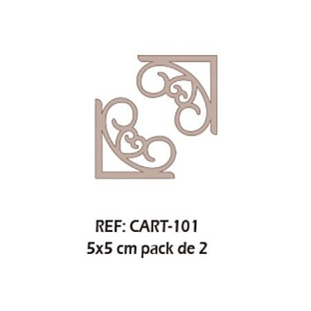 Set 2 esquineras corazón