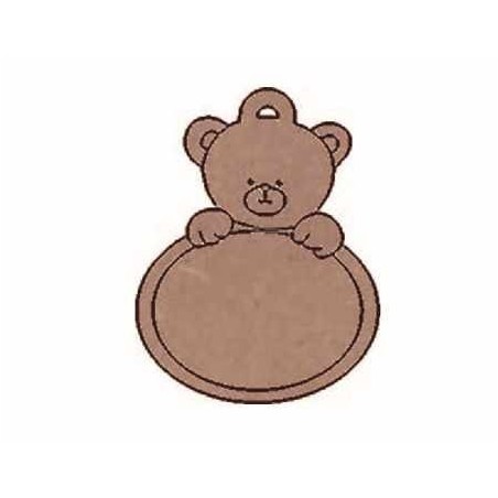 Osito cartel oval horizontal. Para colgar