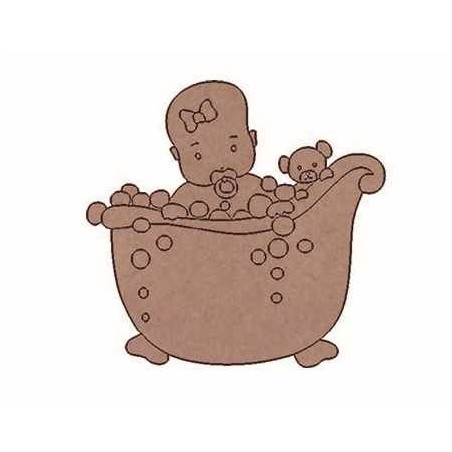 Bebé niña en bañera