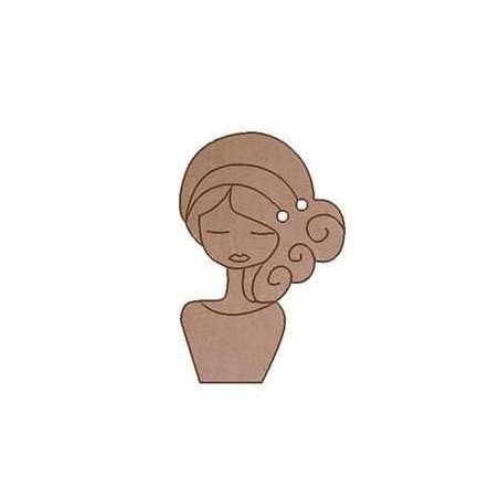 Chica con pelo a un lado. Botón